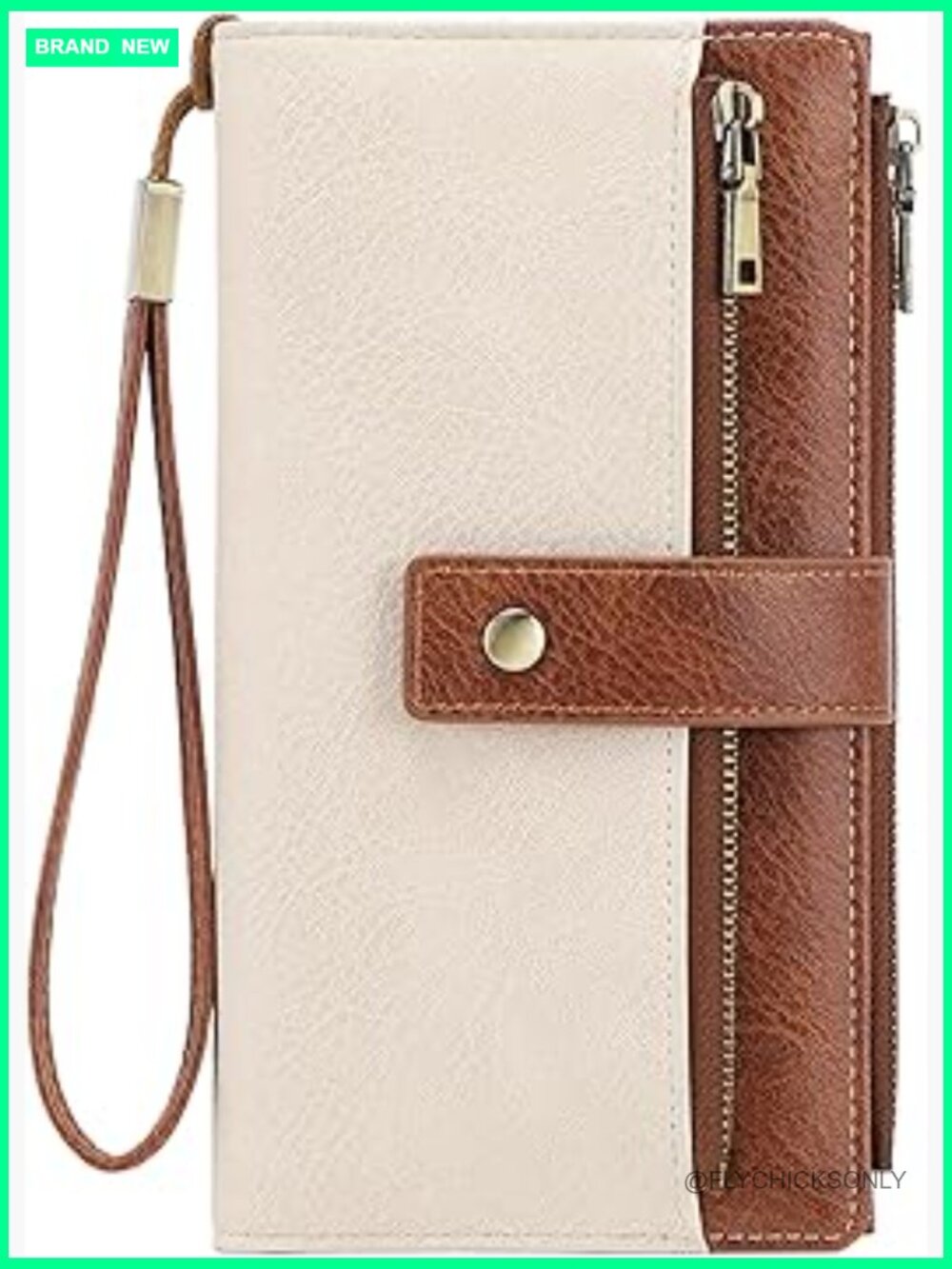 Large RFID Blocking Wallet with 24 Card Slots Zipper Closure PU Leather Wristlet